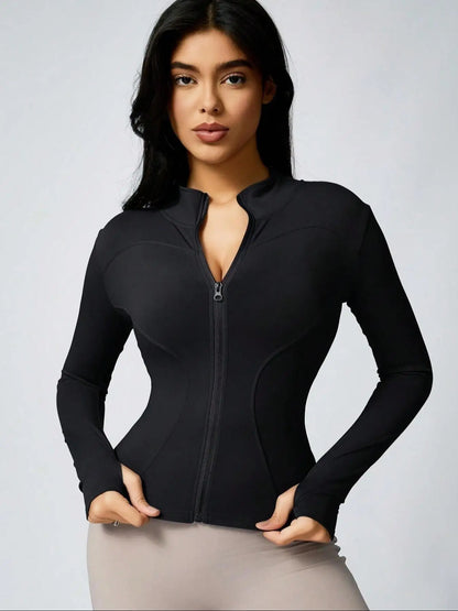 Women's Slim Fit Athletic Zip-Up Jacket – Quick Dry