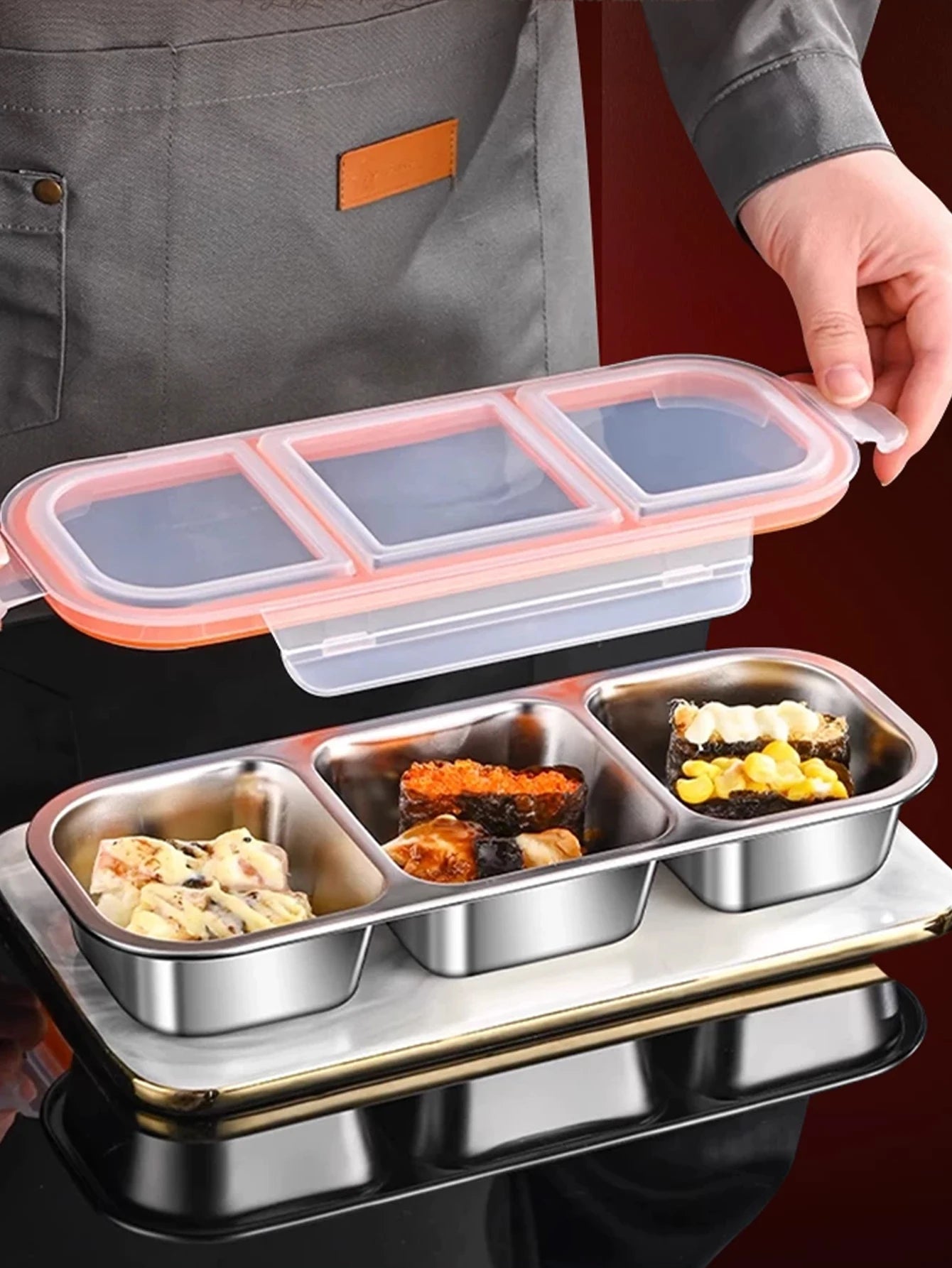Stainless Steel Mini Compartment Lunch Box – Portable Bento