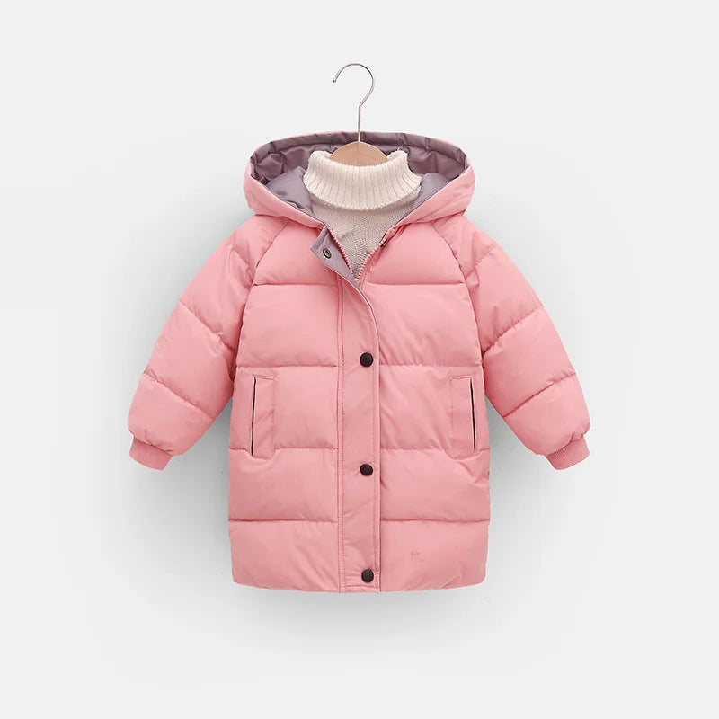 Kids Hooded Puffer Parka Coat – Warm Winter Jacket for Boys & Girls
