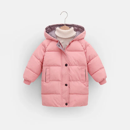 Kids Hooded Puffer Parka Coat – Warm Winter Jacket for Boys & Girls