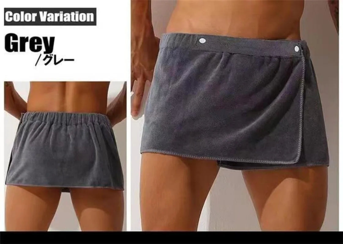 Men's Wearable Bath Towel Wrap – Absorbent Beach & Swim Skirt