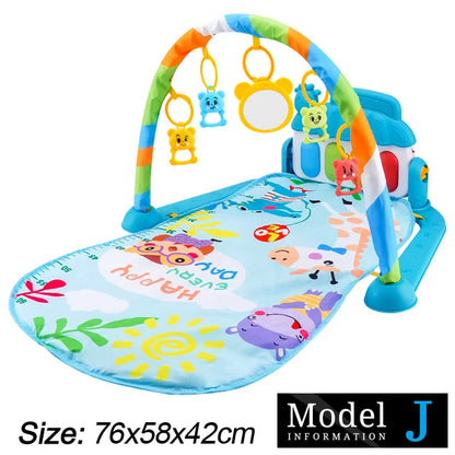Baby Fitness Stand Music Play Gym Activity Toys Newborn Piano Crawling Blanket Pedal Game Pad Early
