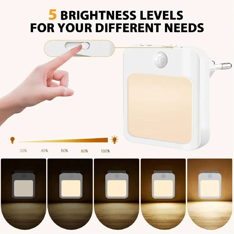 Night Light Motion Sensor Led Eu Us Plug Lamps Children S Night Light Wireless Lamp Bedside Table