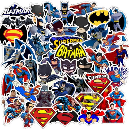Superhero Sticker Pack 45pcs – Batman & Superman Decals for Kids