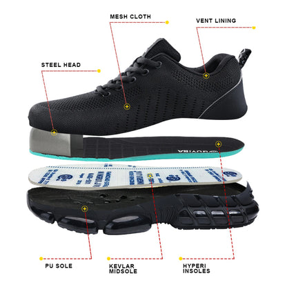 Steel Toe Safety Shoes Breathable Non-Slip Work Sneakers for Men and Women