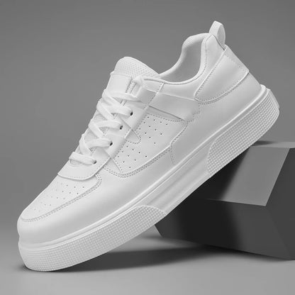 Men's Minimalist White Sneakers – Lightweight Casual Lace-Up