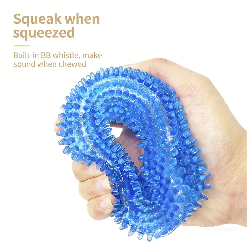Squeaky Dog Chew Ring Toy – Bite-Resistant Teeth Cleaner