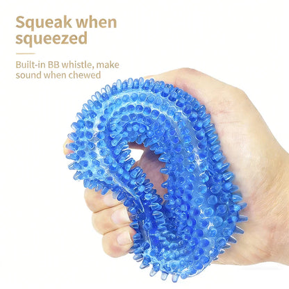 Squeaky Dog Chew Ring Toy – Bite-Resistant Teeth Cleaner