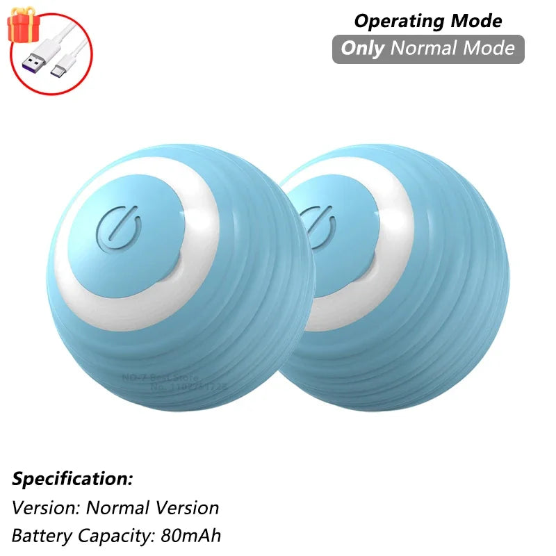 Interactive Cat Ball Toy – Automatic Rolling Ball with Plush Cover & Tail