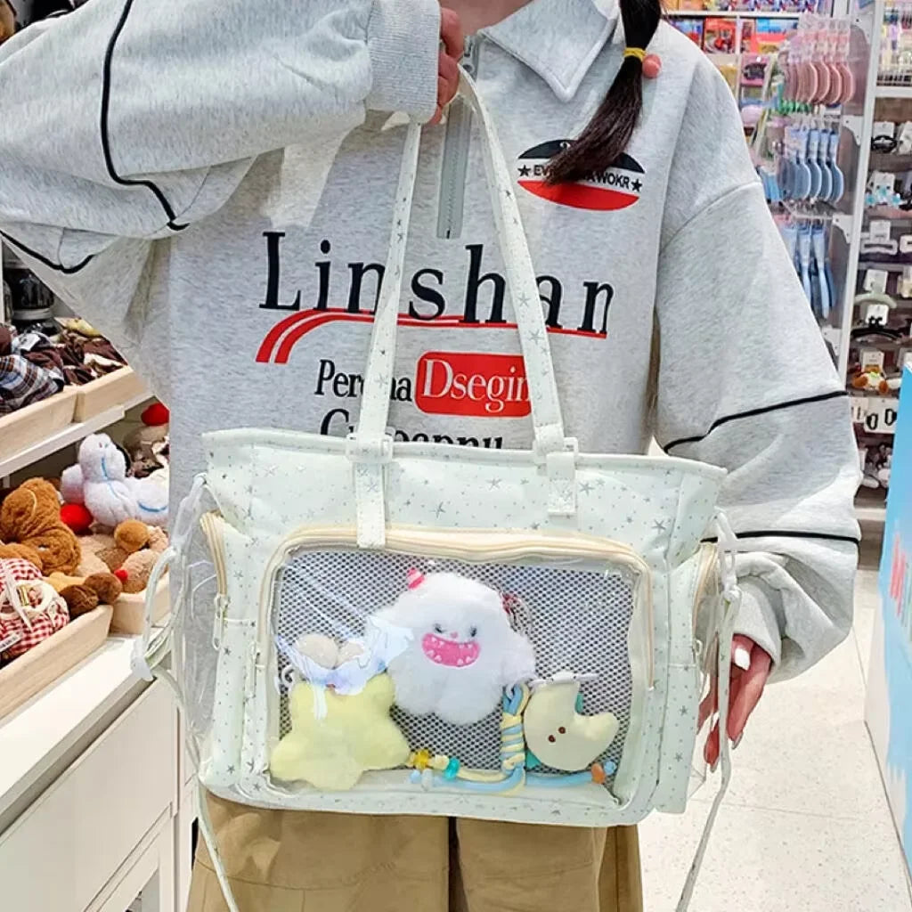 Ita Bag Transparent Window Tote – Y2K Kawaii Crossbody Shoulder Bag