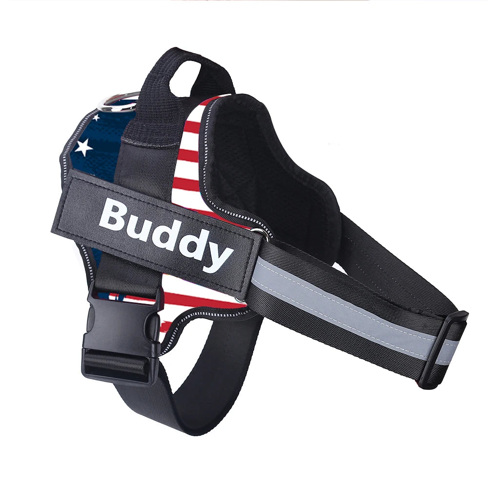 Personalized No-Pull Dog Harness – Reflective Breathable Vest for Small to Large Dogs