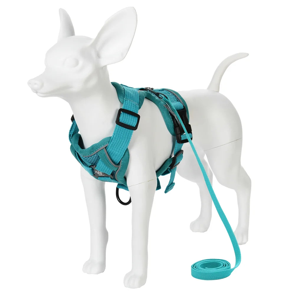 Dog Harness & Leash Set – Adjustable Reflective Vest for Small & Medium Pets