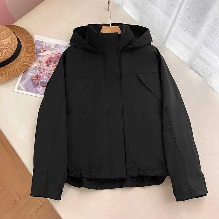 Women's Hooded Windbreaker Jacket – Windproof Outdoor Sport Coat