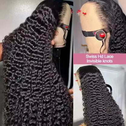 Deep Wave Lace Front Wig Human Hair – 13x4 13x6 Glueless, 200% Density