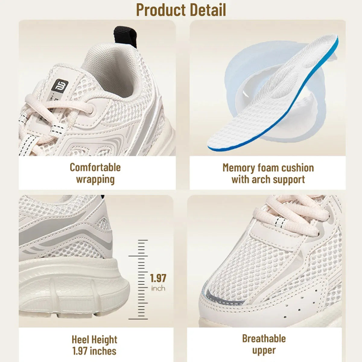Baasploa Women's Mesh Sneakers – Lightweight Breathable Running Shoes