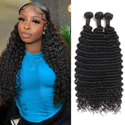 Burmese Raw Curly Human Hair Bundles Deep Wave 3 4 Women 30 Inch Sew Quickly Weave Remy Virgin