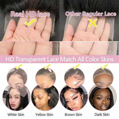 Brazilian Natural Body Wave Virgin Human Hair Wig Hd Lace Frontal Closure 360 13x4 13x6 5x5 180 200
