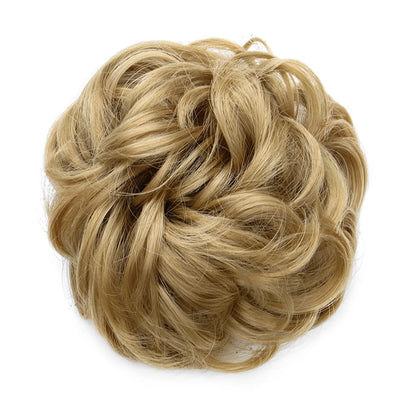 Synthetic Messy Bun Chignon Donut Hair Pad Elastic Rope Rubber Band Black Brown Blonde Hairpiece