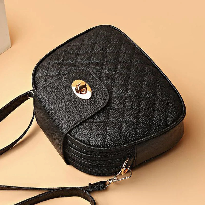 Quilted Leather Crossbody Bag – Elegant Women's Shoulder Bag