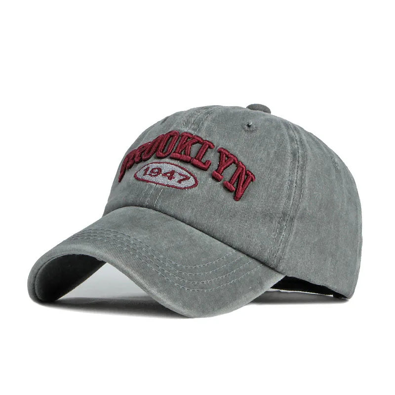 Brooklyn 1947 Embroidered Baseball Cap – Unisex Washed Cotton Hat