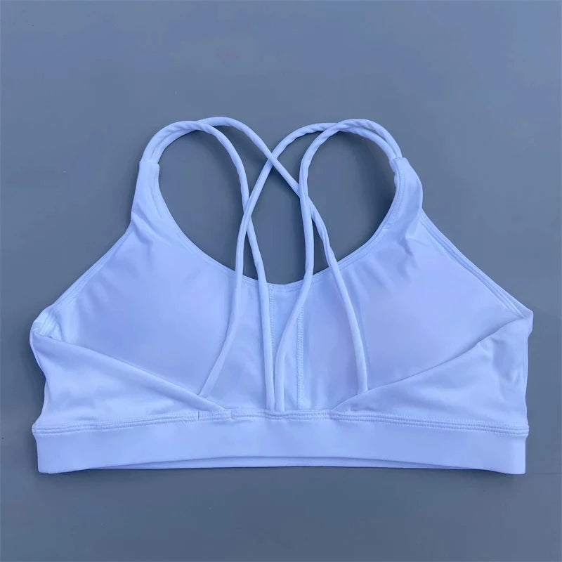 Women's Cross-Back Sports Bra – Soft Fitness Top for Yoga & Gym
