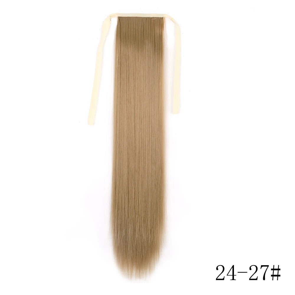 Wrap Around Ponytail Extension – Long Straight Synthetic Clip-In