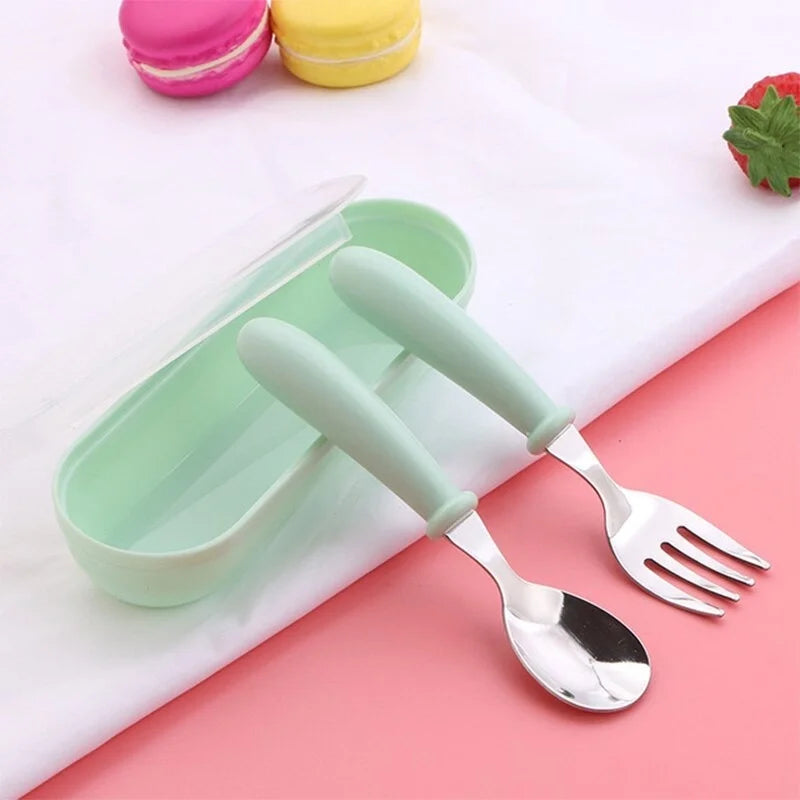 Kids Stainless Steel Cutlery Set with Portable Case