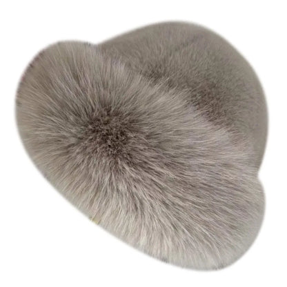 Fluffy Faux Fur Beret – Women's Winter Plush Bucket Hat