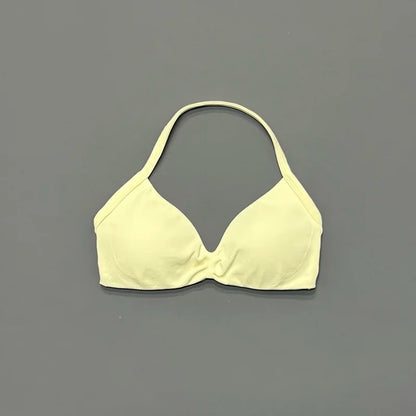 Seamless Halter Sports Bra – Women's Push-Up Gym Bra