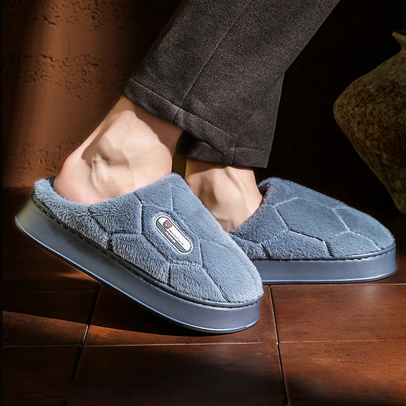 Trend Winter Couple Indoor Non-Slip Men Women Flip Flops Warm Slippers Home Slides Casual Bedroom