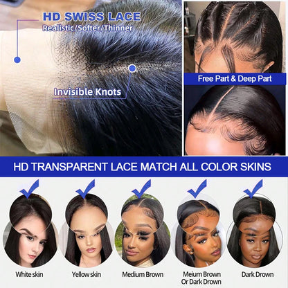 Brazilian Hd Transparent 13x4 Bone Straight Short Bob Human Hair Wigs 13x6 Lace Front Women 250