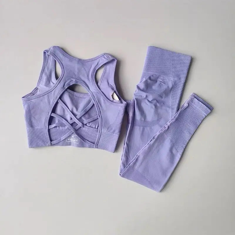 2-Piece Women's Yoga Set – Sports Bra & High Waist Leggings Fitness Suit