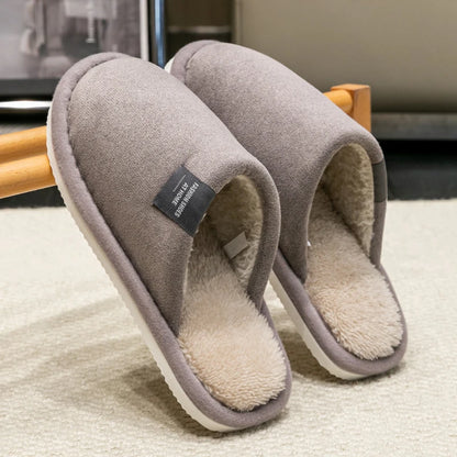 Trend Winter Couple Indoor Non-Slip Men Women Flip Flops Warm Slippers Home Slides Casual Bedroom