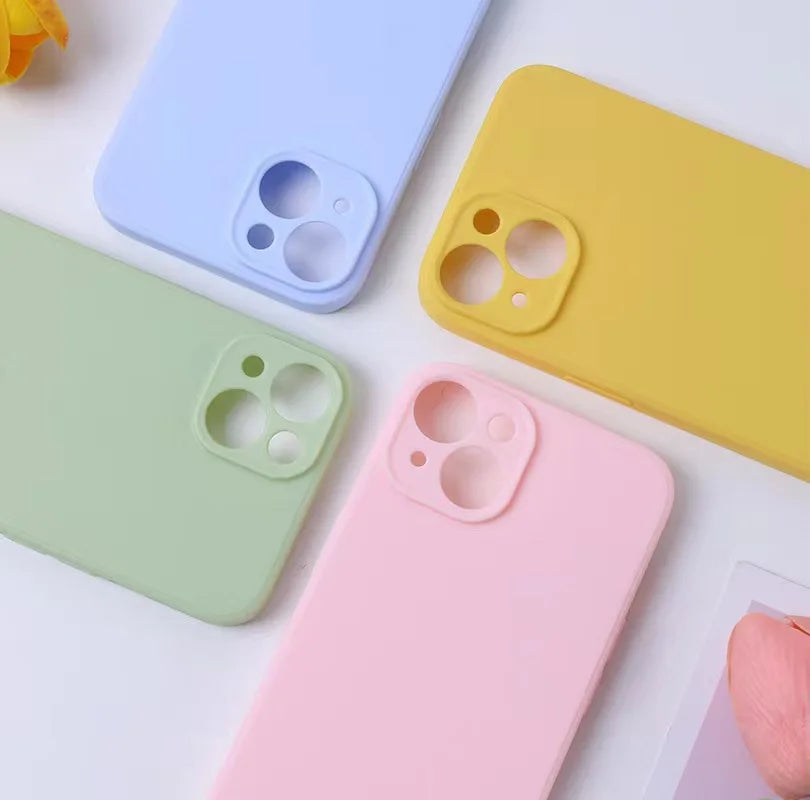 Luxury Liquid Silicone Phone Case Iphone 13 Mini 14 15 Pro Max Plus Candy Color Soft Back Cover