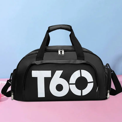 T60 Gym Duffel Bag with Shoe Compartment – Large Capacity Sports Bag for Men & Women