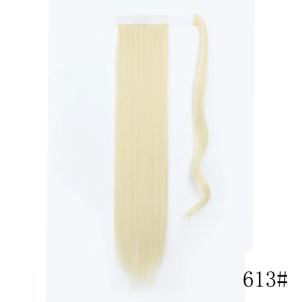 Wrap Around Ponytail Extension – Long Straight Synthetic Clip-In