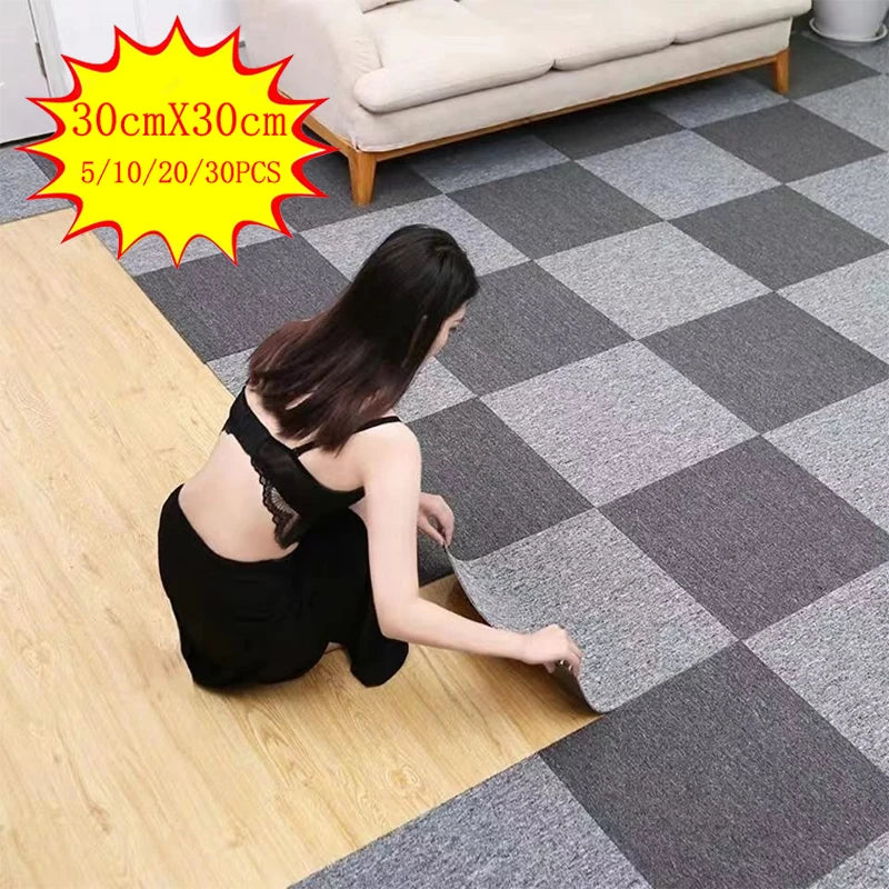 Self-Adhesive Carpet Tiles 30x30cm – Anti-Slip DIY Floor Mat for Office, Bedroom & Study