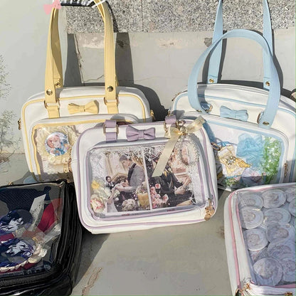 Cute Bow Ita Bag – Transparent DIY Badge Crossbody