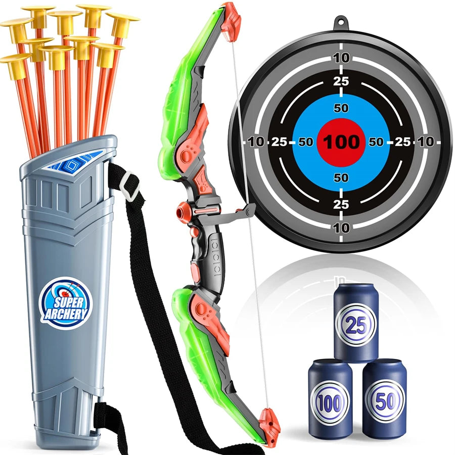 Kids LED Light-Up Bow and Arrow Archery Toy Set