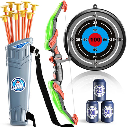 Kids LED Light-Up Bow and Arrow Archery Toy Set