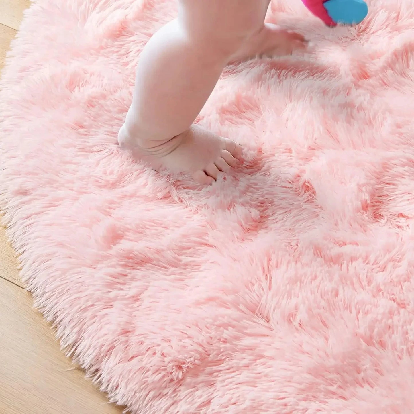 Fluffy Round Shag Rug for Kids Girls Bedroom & Nursery