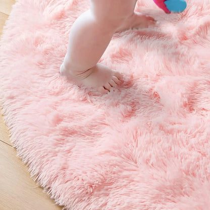 Fluffy Round Shag Rug for Kids Girls Bedroom & Nursery