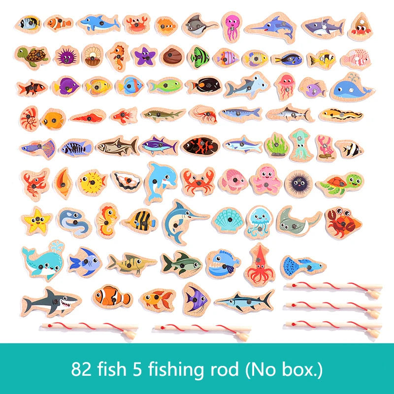 Wooden Magnetic Fishing Toy – Montessori Ocean Learning Game for Kids