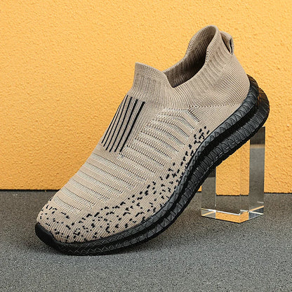 Men's Slip-On Knit Sneakers – Lightweight & Breathable Walking Shoes