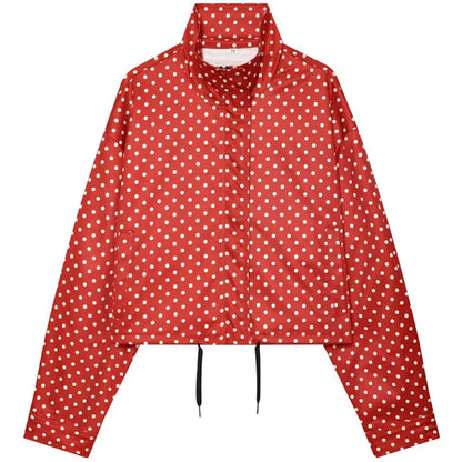 Polka Dot Bomber Jacket & Shorts Set – Women's Oversized Outerwear