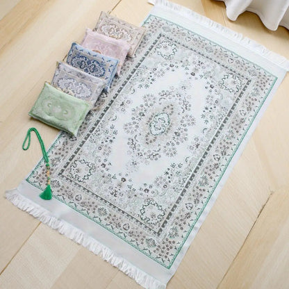 Muslim Prayer Rug Gift Set with Beads & Portable Bag
