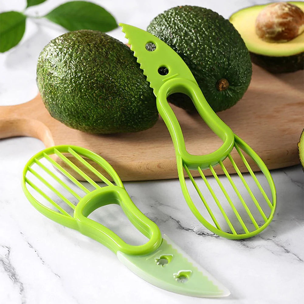 Jjyy 3 1 Avocado Slicer Shea Corer Butter Fruit Peeler Cutter Pulp Separator Plastic Knife Kitchen