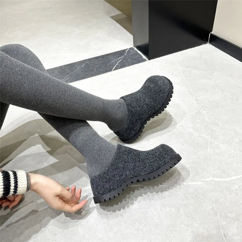 Women's Flannel Platform Slippers – Closed Toe Retro Clogs