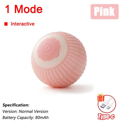 Interactive Cat Ball Toy – Automatic Rolling with Faux Tail, USB Rechargeable