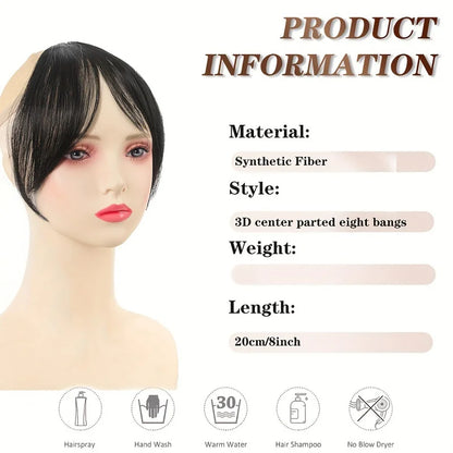 Clip-In Bangs Hair Extension Middle Part Natural Seamless Fringe